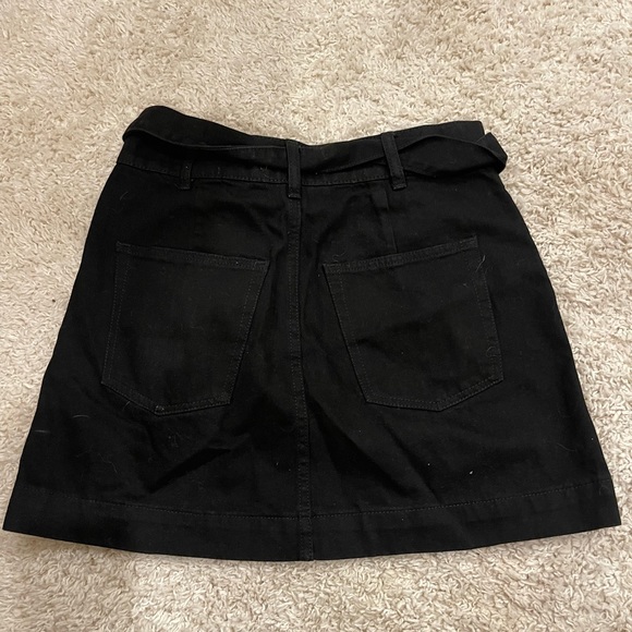 SOLD -Free People We The Free Black Denim Skirt Belted Black - Picture 5 of 5